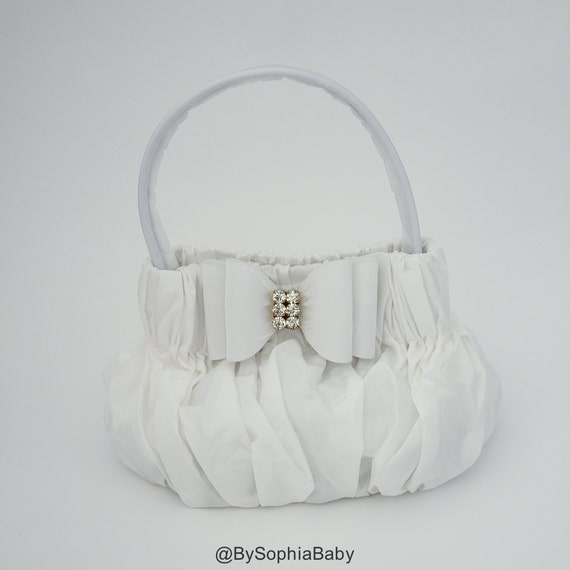 Baby Handbag Purse White Baby Purse Flower Girl Purse Baby