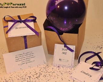 Will You Be my bridesmaid gift box, personalized message inside balloon to pop, gift box wrapped in ribbon in your wedding colors