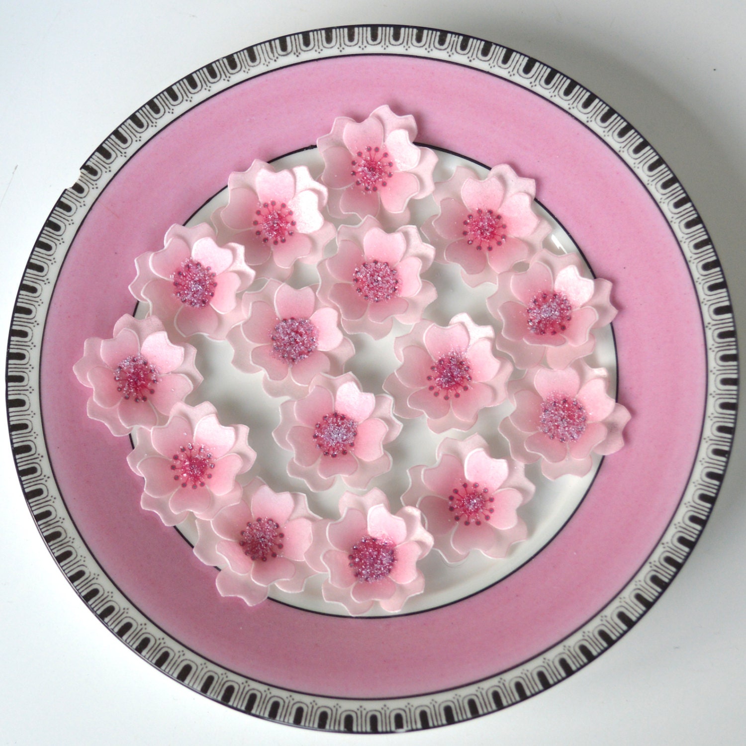 Edible Cherry Blossom 3D Flowers x 240 Pastel Pink Japanese