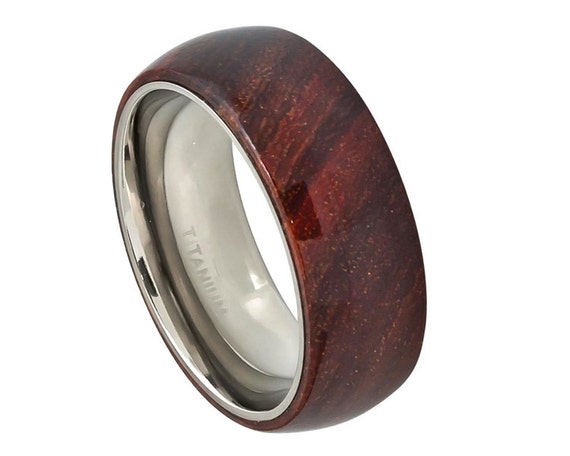 Wood Ring,Mens Titanium Wedding Band,Titanium Wooden Ring,Promise Ring ...