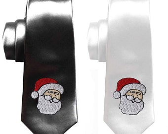 Christmas necktie, mens skinny tie, santa tie, christmas party necktie, gifts for men, ties