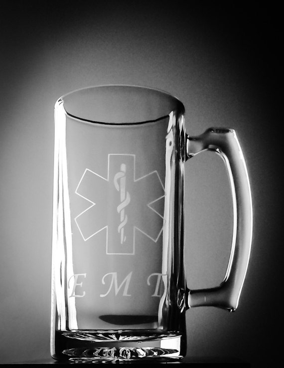 EMT Paramedic EMS Graduation Gift Glass Beer Mug