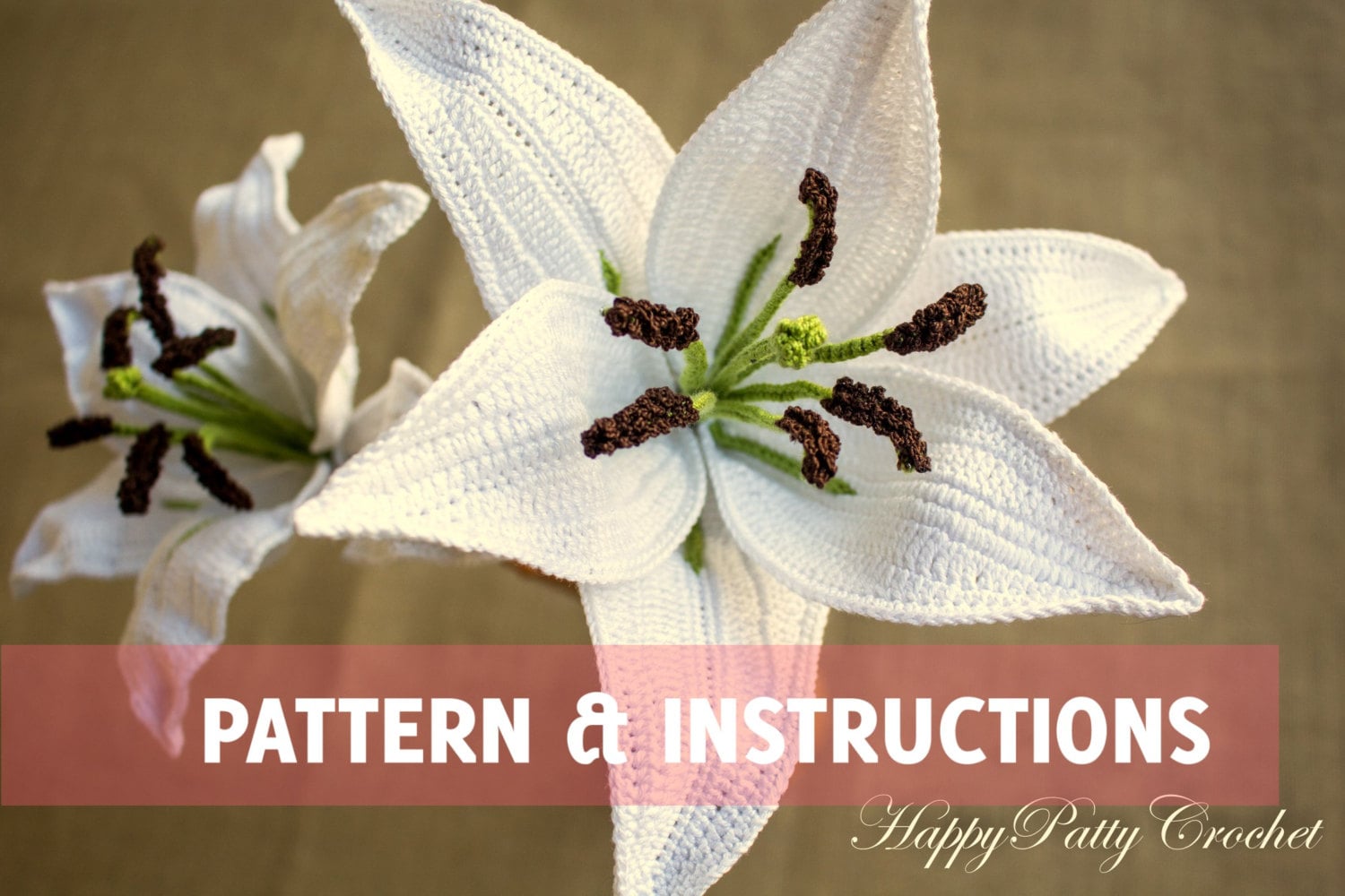 Crochet Lily Pattern Crochet Flower Pattern by HappyPattyCrochet