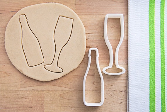 Champagne Bottle and Flute Cookie Cutter Set 3D by Printsicle