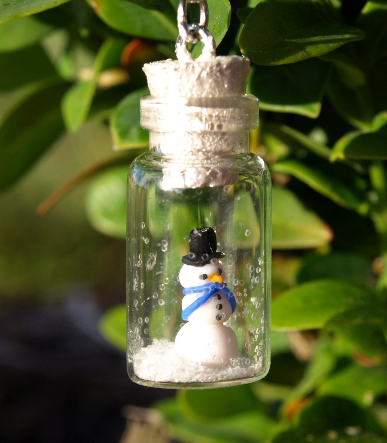 Miniature Snowman in Top Hat Christmas Ornament