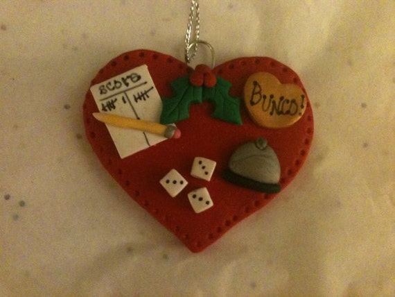 handmade clay bunco christmas ornament by claycottagedesigns handmade clay bunco christmas ornament by claycottagedesigns