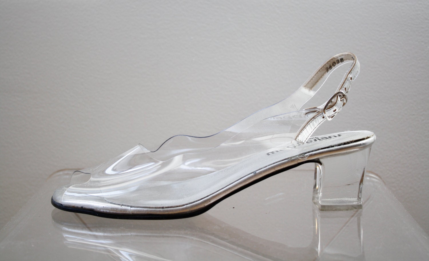 clear heel slingback