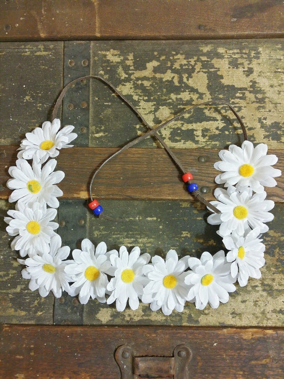 Flower  flower Flower Flower White  daisy crown Flower  Daisy etsy  Crown, Headband  Halo, Crown