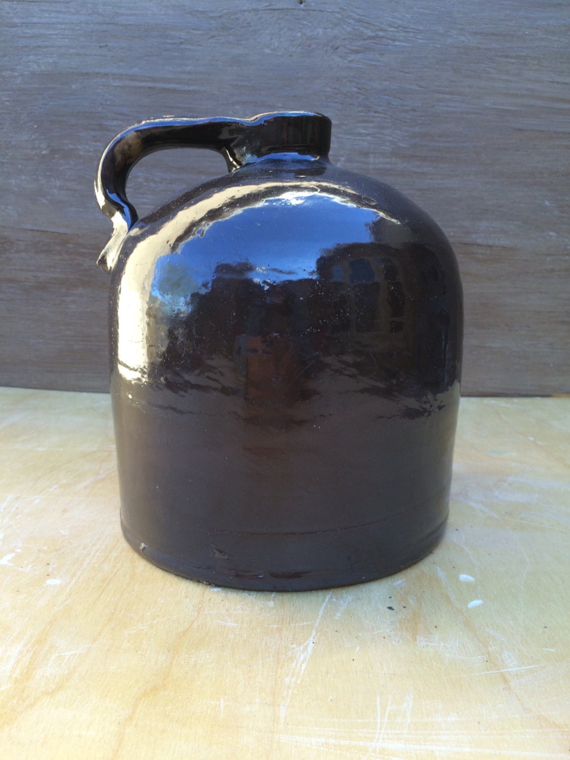 Antique Beehive Stoneware Moonshine Jug Shoulder Jug 6 Quart