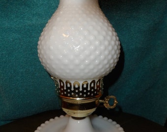 Antique Hobnail Lamp // Milk glass value Glass  // Lamp Etsy on Vintage lamps Lamp 1950's milk