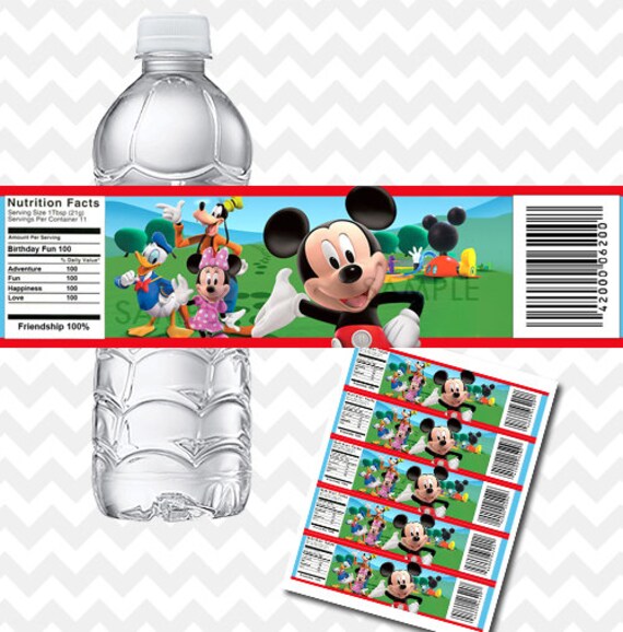 mickey mouse clubhouse water labels mickey mouse by asherprints