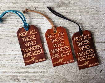 Unique Leather Luggage Tags Travel Gifts Not All Those Who Wander Are Lost