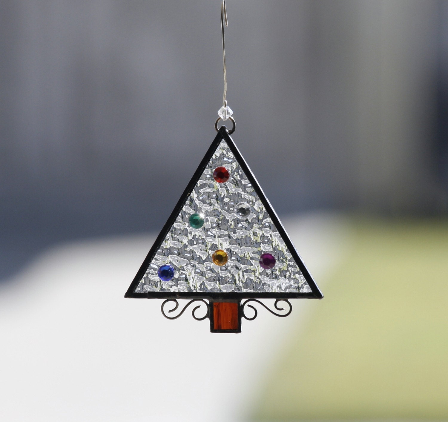 LITTLE CLEAR TREE Stained Glass Christmas Suncatcher