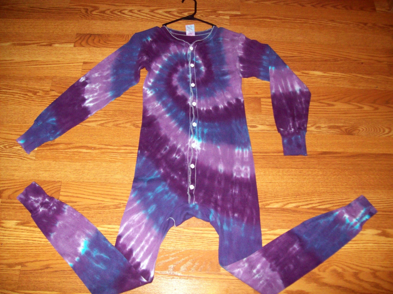 S M L XL 2XL Tie Dye Long Johns Tie dye union suit pajamas