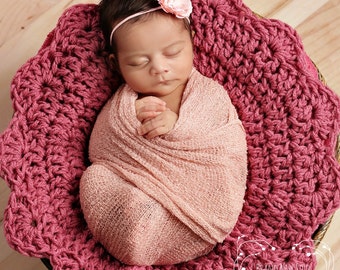 Newborn Photo Prop Posing Crochet Blanket Basket Stuffer