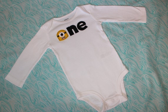 Minion 1st Birthday Onesie/Shirt by shoretopleasedesigns on Etsy
