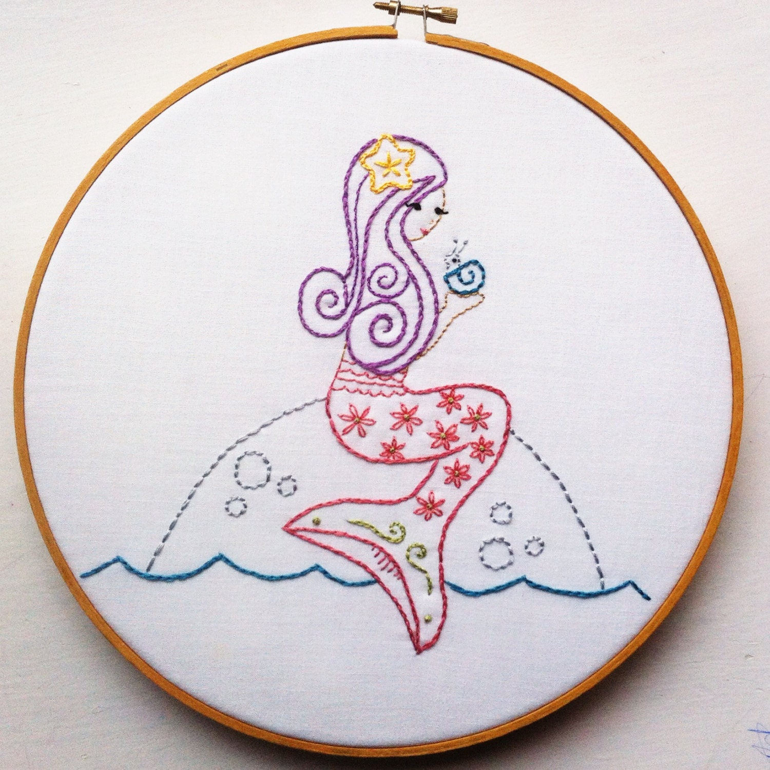 Mermaid pdf hand embroidery sybju tutorial by tulipandbunny Mermaid pdf hand embroidery sybju tutorial by tulipandbunny