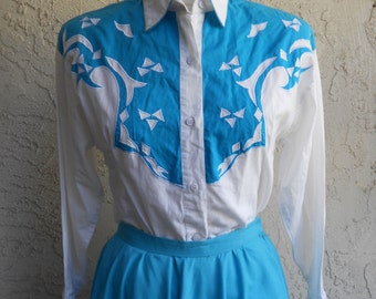 Vintage 80s Western Shirt Cowgirl