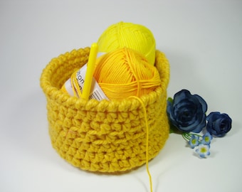 Storage basket crochet basket soft storage bin crochet trinket bowl crochet storage caddy makeup organizer crochet home decor