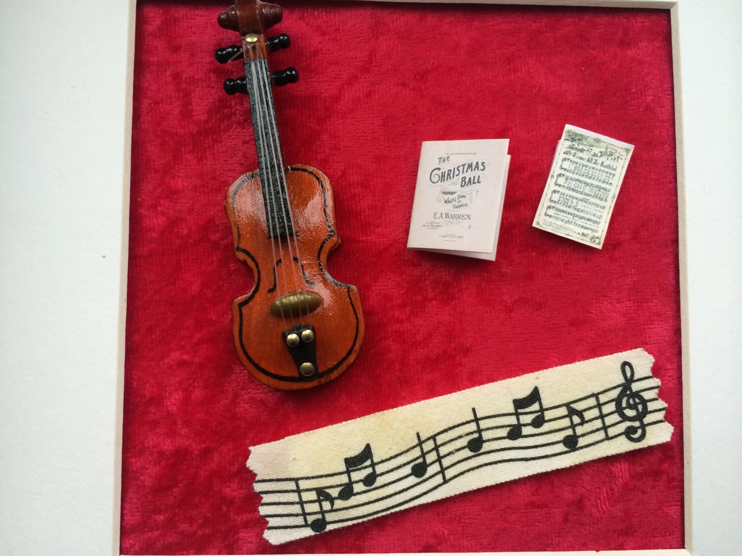 Violin art Music wall art Box frame art by miniARTuresbyJulie