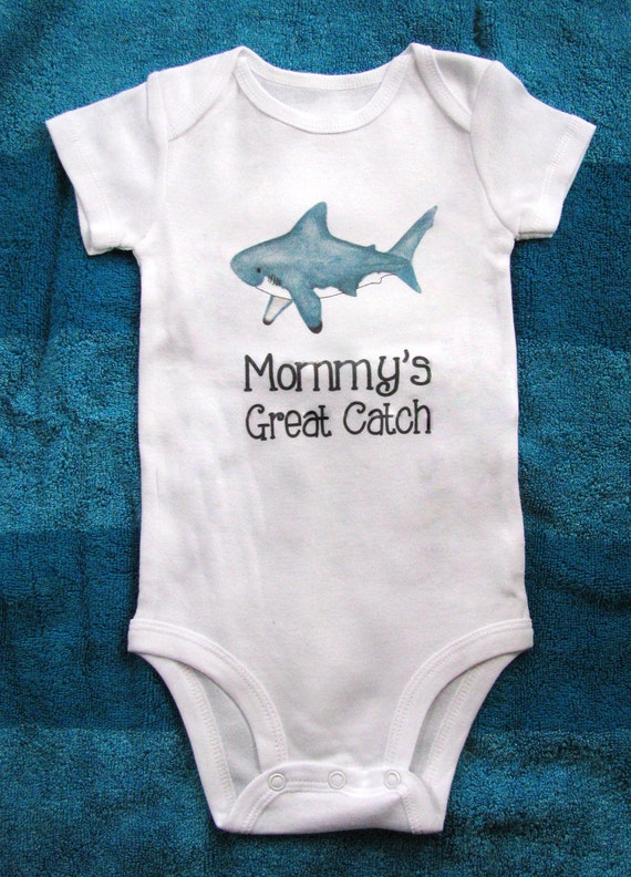 Cute baby bodysuit Unique baby clothes Shark baby clothes