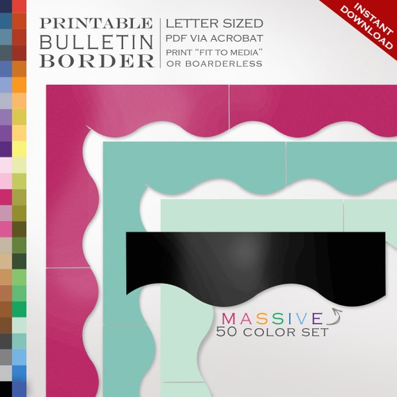 50 Piece Classroom Bulletin Board Trim 50 Printable Single