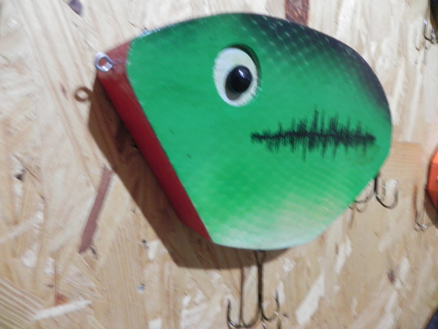 Giant decorative fishing lure.