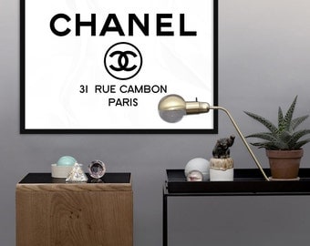 Chanel Logo - PRINTABLE - 31 Rue Cambon Paris - Fashion Coco Chanel Print - Chanel Poster - Wall Art Print, Digital File
