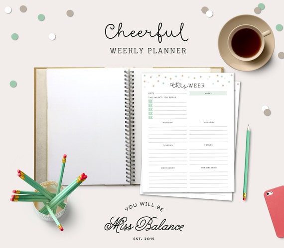 weekly planner printable to do list printable daily