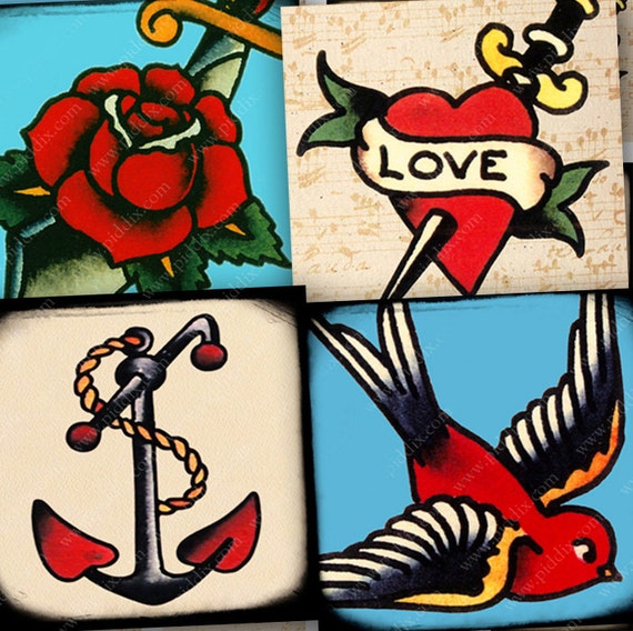 Vintage Retro Tattoo Digital Collage Sheet 1 Inch Square Printable Tattoos Sailor Jerry Bird Anchor Rose Heart Mom Piddix 967 From On Etsy Studio Vintage Retro Tattoo Digital Collage Sheet 1 Inch Square Printable Tattoos Sailor Jerry Bird Anchor Rose Heart Mom Piddix 967 From On Etsy Studio