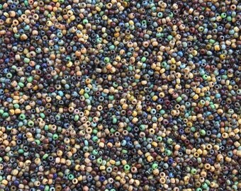 11/0 Opaque Indian Summer Picasso Mix Czech Glass Seed Beads 10 Grams (CS99)