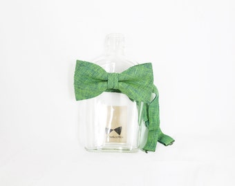 Ben - Green/Blue Texture Linen Men's Pre-Tied Bow Tie or Self-Tied Bow Tie