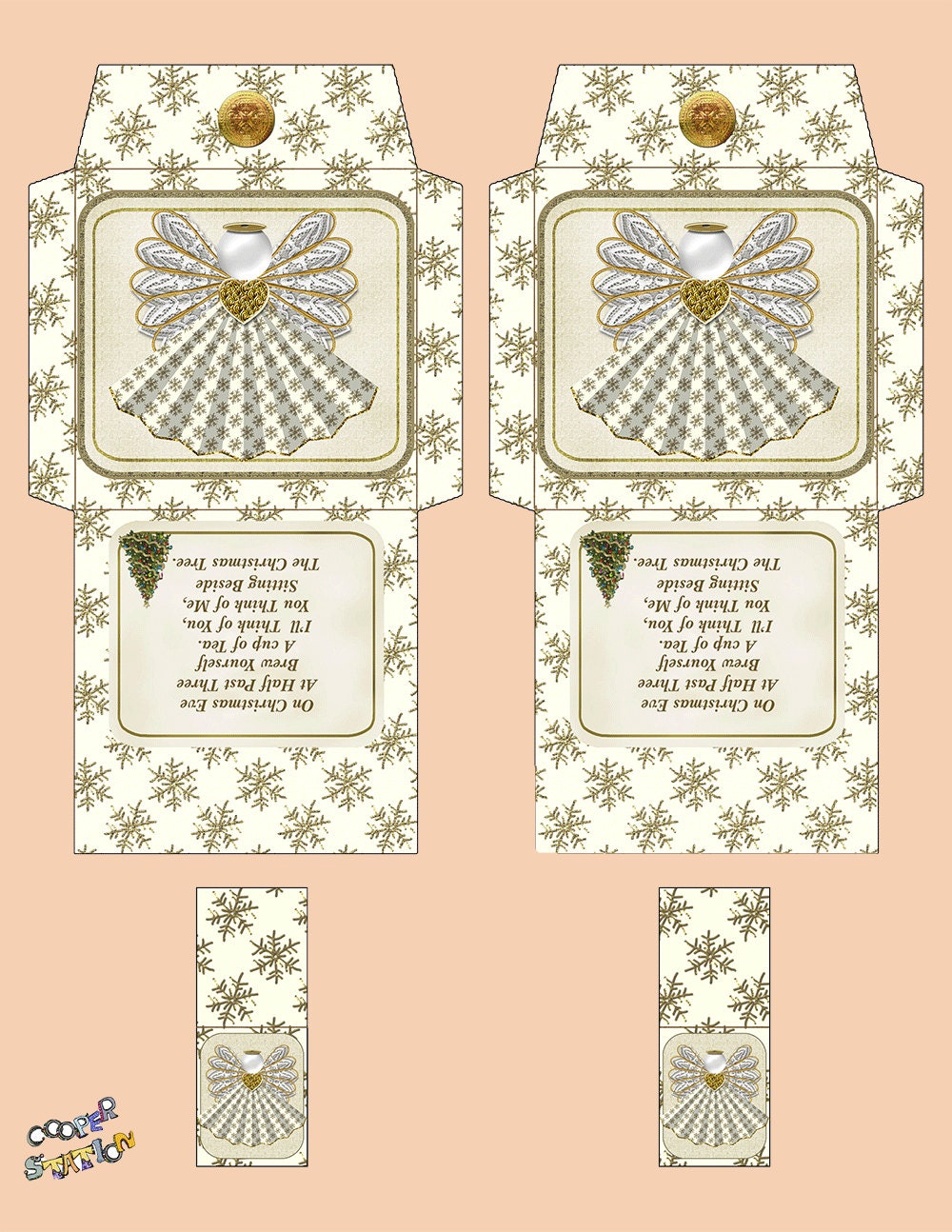 Digital Printable Christmas Tea Wrapper 002