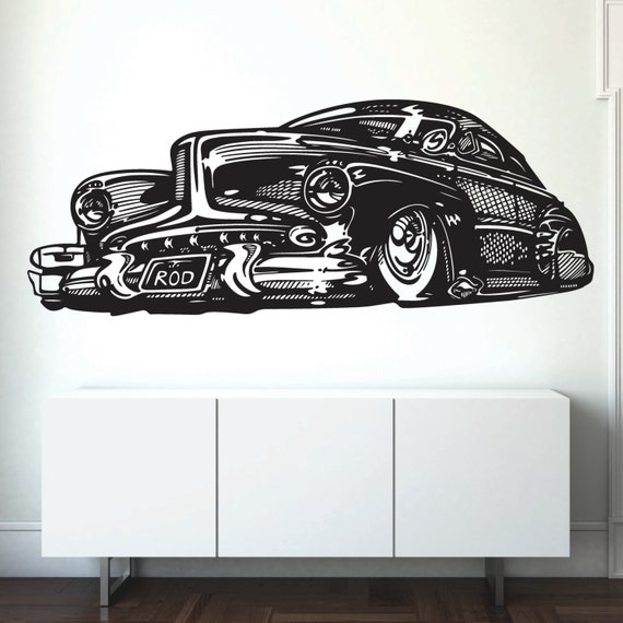 classic hot rod die cut vinyl decal by stuckonuvinyldecals