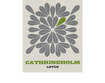 Cathrineholm lotus, Crochet pattern, Original print, Original artwork, Mid Century Modern poster, Wall decor
