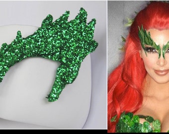 POISON IVY green 3D glitter eyebrow mask batman brow Comic Con cosplay eve Harley Quinn BFF