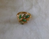 Vintage Avon Green Stones with Gold leaves 1974. Like new. Gift for her