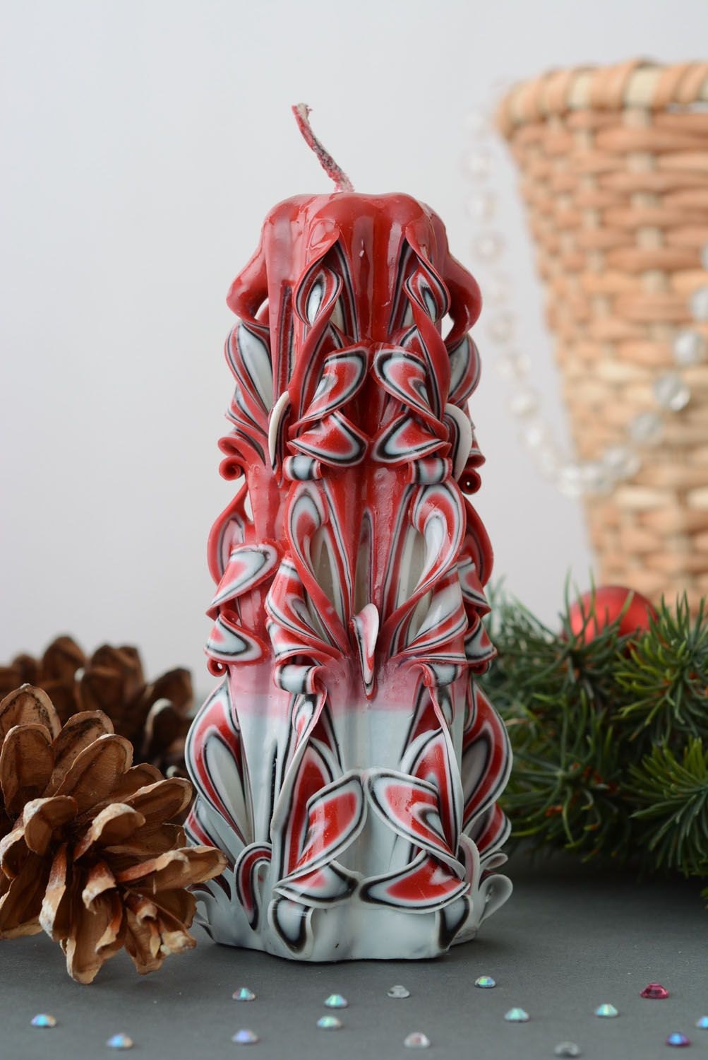 Large carved candle by FineHandMadeCandles on Etsy