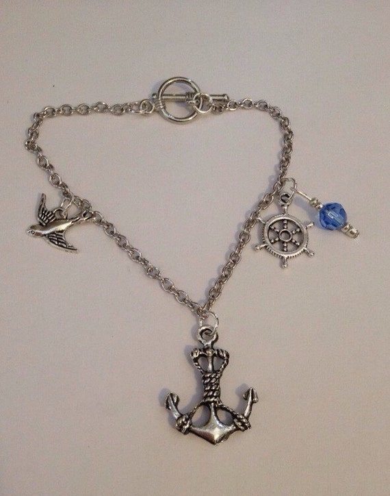 Anchor Charm Bracelet/ Nautical themed by Ohsocharmingbracelet