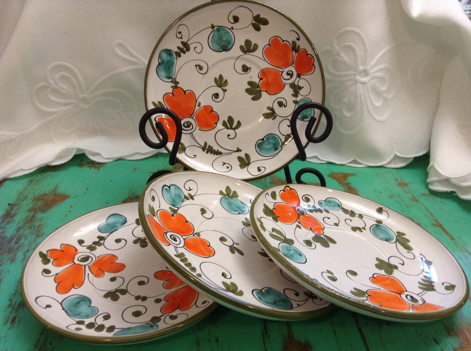 ON SALE Nice 4pc plate set by ShakerStropsAndMoore on Etsy