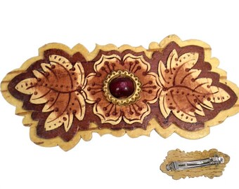Russian Birch Bark Barrette Hair Clip #0860