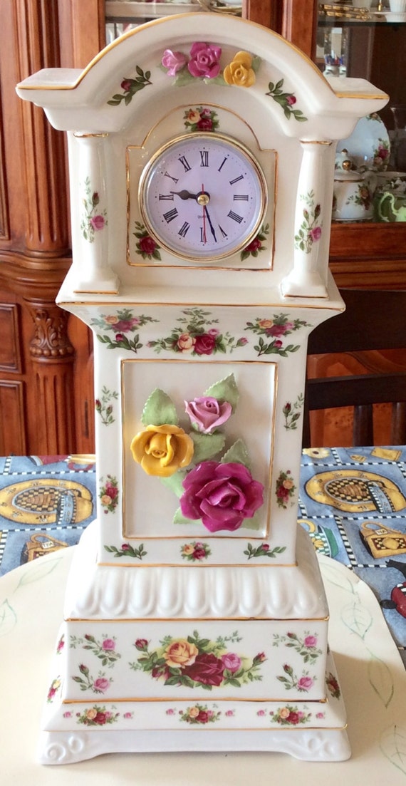 Royal Albert Old Country Roses Grandfather Clock Royal