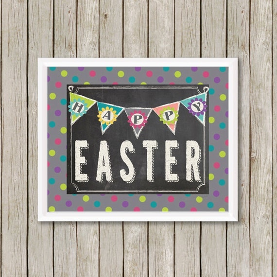 DIGITAL FILE Happy Easter Chalkboard Banner Sign