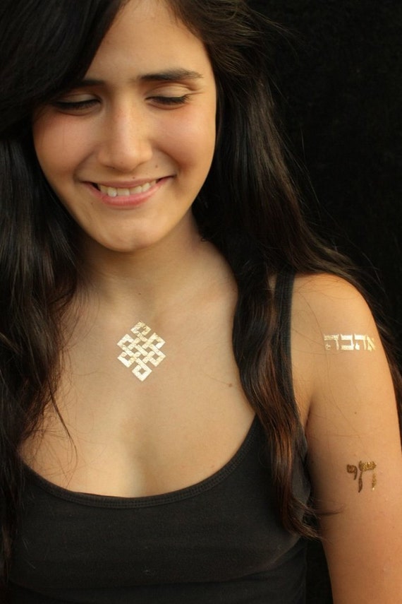 temporary tattoo tibetan endless knot metallic temporary temporary tattoo tibetan endless knot metallic temporary