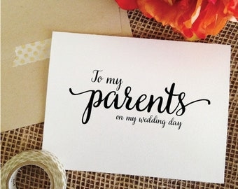 To my Parents on my wedding day Card thank you card for parents wedding gifts for parents to my parents card ( Lovely )