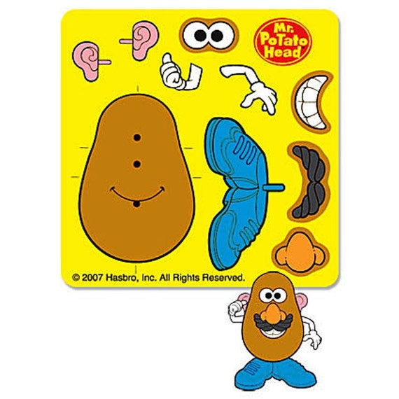 25 Make Your Own Mr. POTATO HEAD STICKERS by BugabooPartySupplies