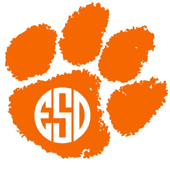 Items similar to Clemson Tigers Decal with Tiger Paw (Licensed) on Etsy