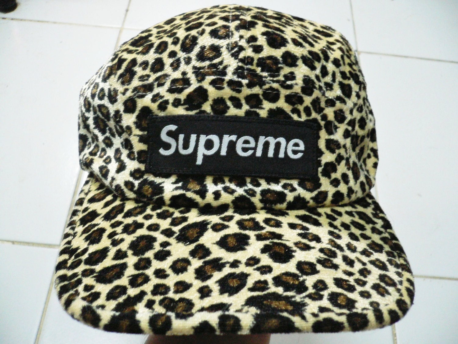 vintage supreme leopard 5 panel camp cap hat by OHCHYVINTAGE