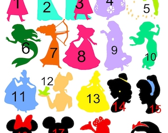 Glitter Disney Princess Heat Transfer Iron On Vinyl Decal