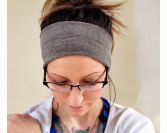 Yoga Workout Headband, Yoga Headband, Fitness Headband, Wide Headband, Tieback Headband, Printed Headband, Stretch Headband, Heather Olive. - il_340x270.681873872_l429